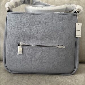 NWT Coach Cary Shoulder Bag Pebbled Leather Stone Gray w/Dust Bag (Retail $395)